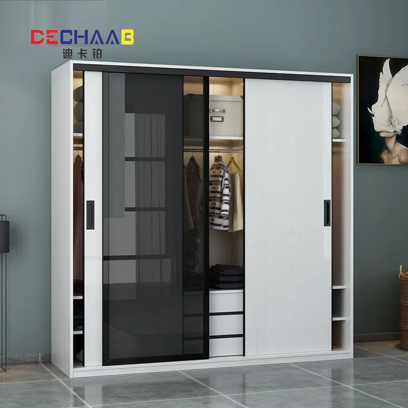  Современный раздвижной дверной шкаф из закаленного стекла Прямая поставка с