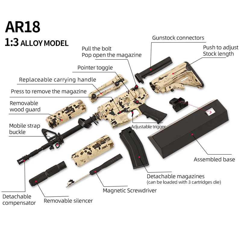M4a1 игрушечный карабин реалистичная модель пистолета металлический настоящий безопасный пистолет для мальчиков подарок разборка 28 см