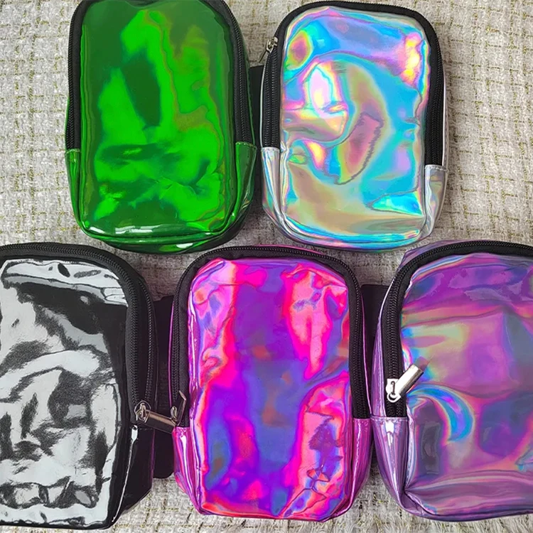Cheap Price 8 inches PU Holographic Drop Leg Bag Waterproof Women Carnival Thigh Bag