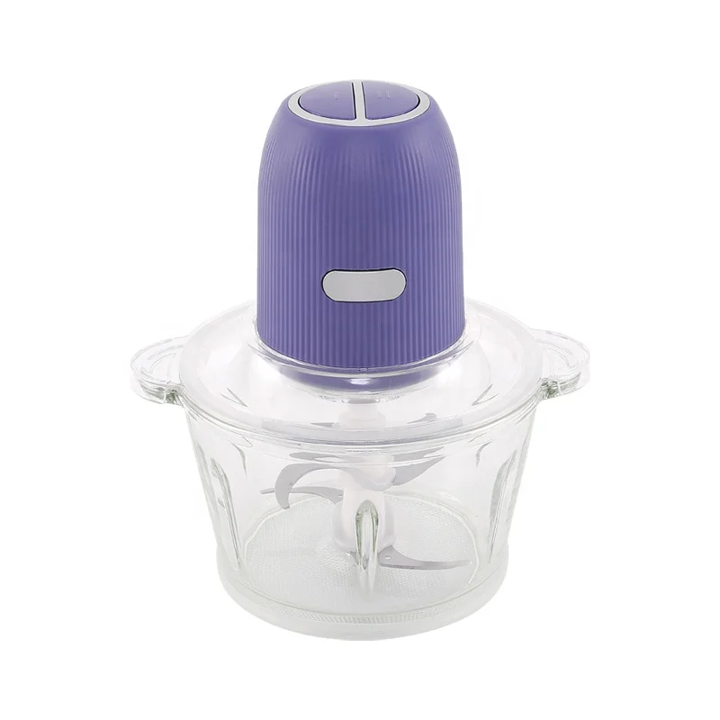 Electric Stainless Steel 2L Glass Bowl Mini Food Processor Household Use Food Chopper