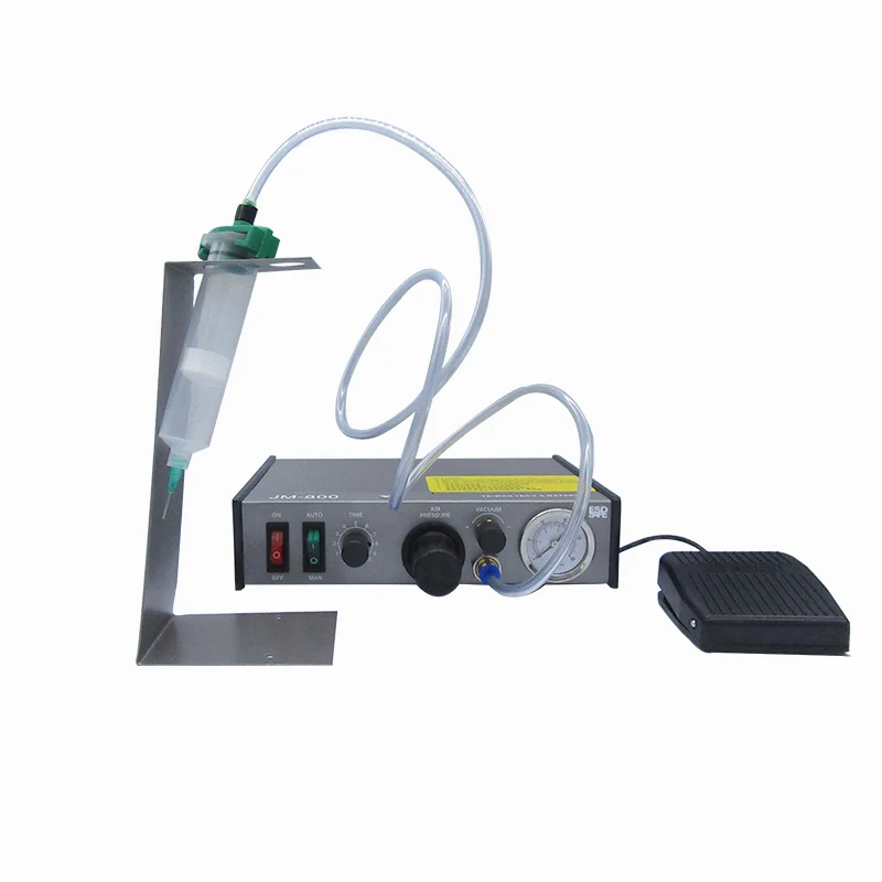 JM-800 Double hole semi-automatic glue dispenser Epoxy resin liquid dispensing machine for electronic industry