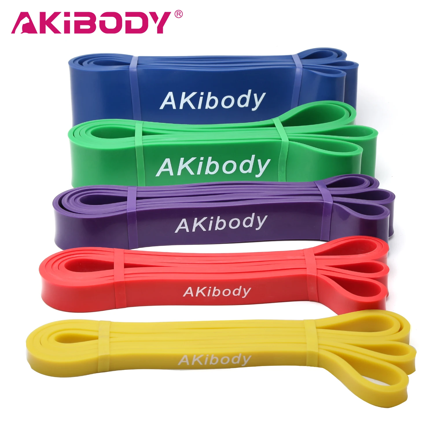 
2080mm Eco-friendly natural Latex yellow rubber resistance exercise band for training muscle and body fitness 