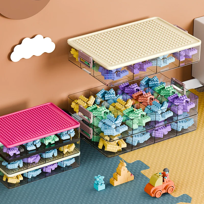 Пластиковый органайзер для хранения мелких частиц с логотипом под заказ Lego Box Детские Контейнеры Для Хранения строительных блоков