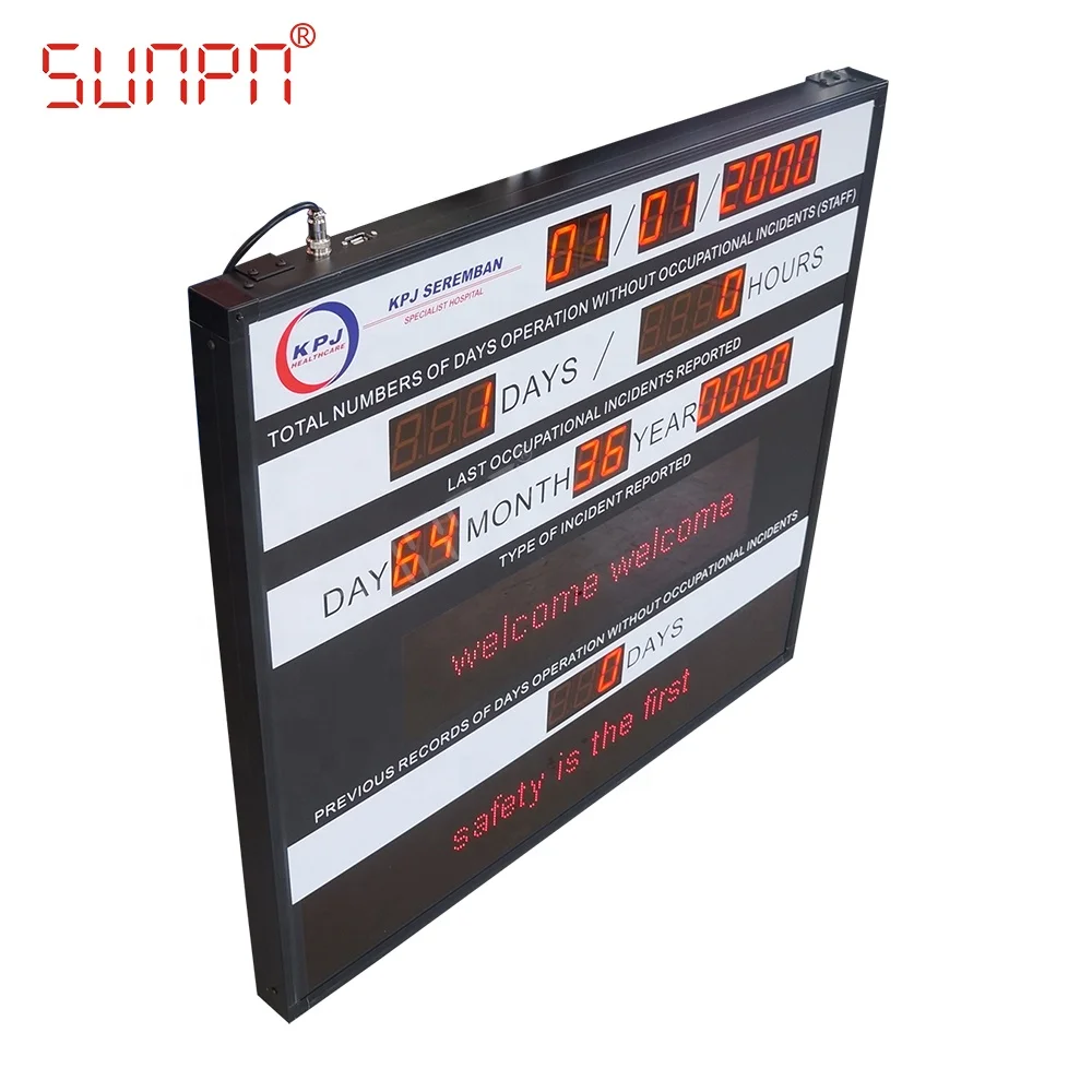 Supplier of led digital safety board for construnction site safety sign