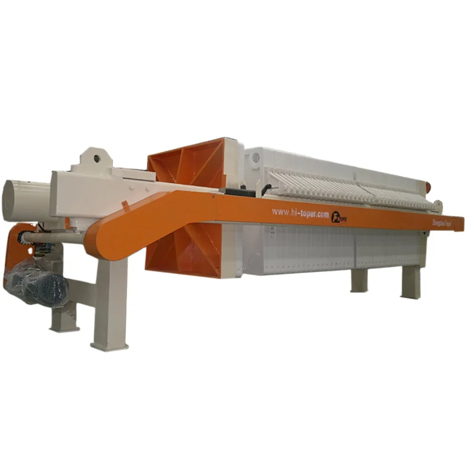 Horizontal filter press in waste water treatment