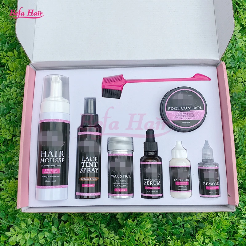 Installation Kit Wig Edge Control Private Label Lace Glue Waterproof Hair Wax Stick Lace Tint Spray