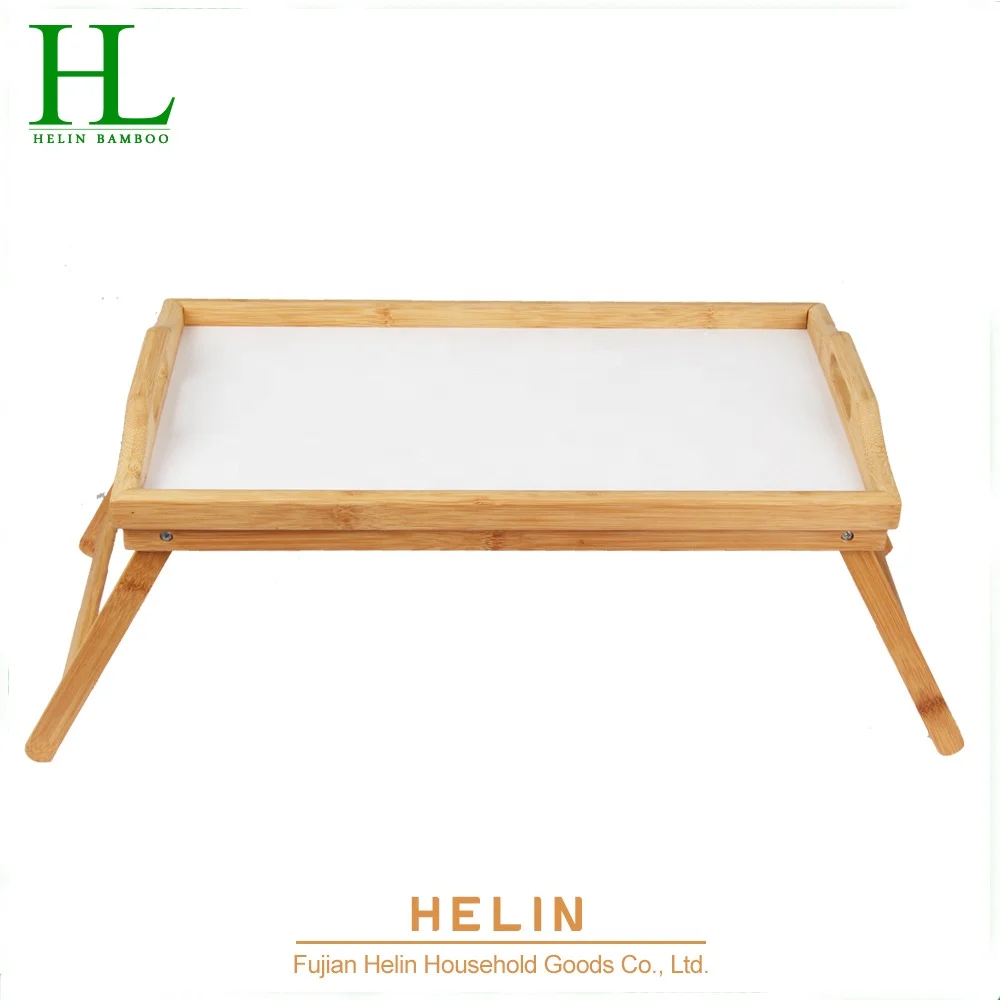 Bamboo Serving Bed Tray With Folding Legs Foldable Bamboo Bed Tray