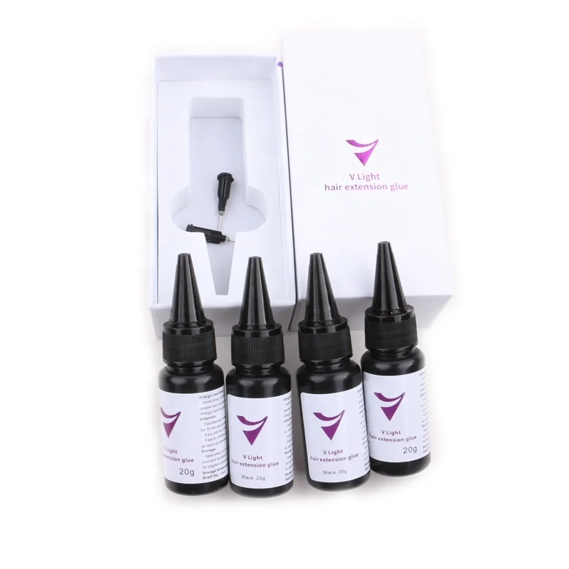 New Hot Selling V Light Hair Glue Black clear Color UV Glue for Hair Extensions Apply Professional for V Light Hair Extensions
