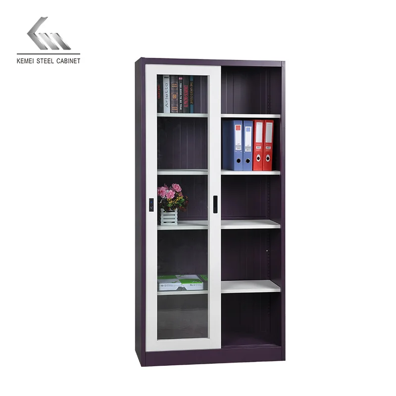 Hot Selling Quality Guarantee save space adjustable layer plate filing cabinet sliding door metal cupboard with mute track