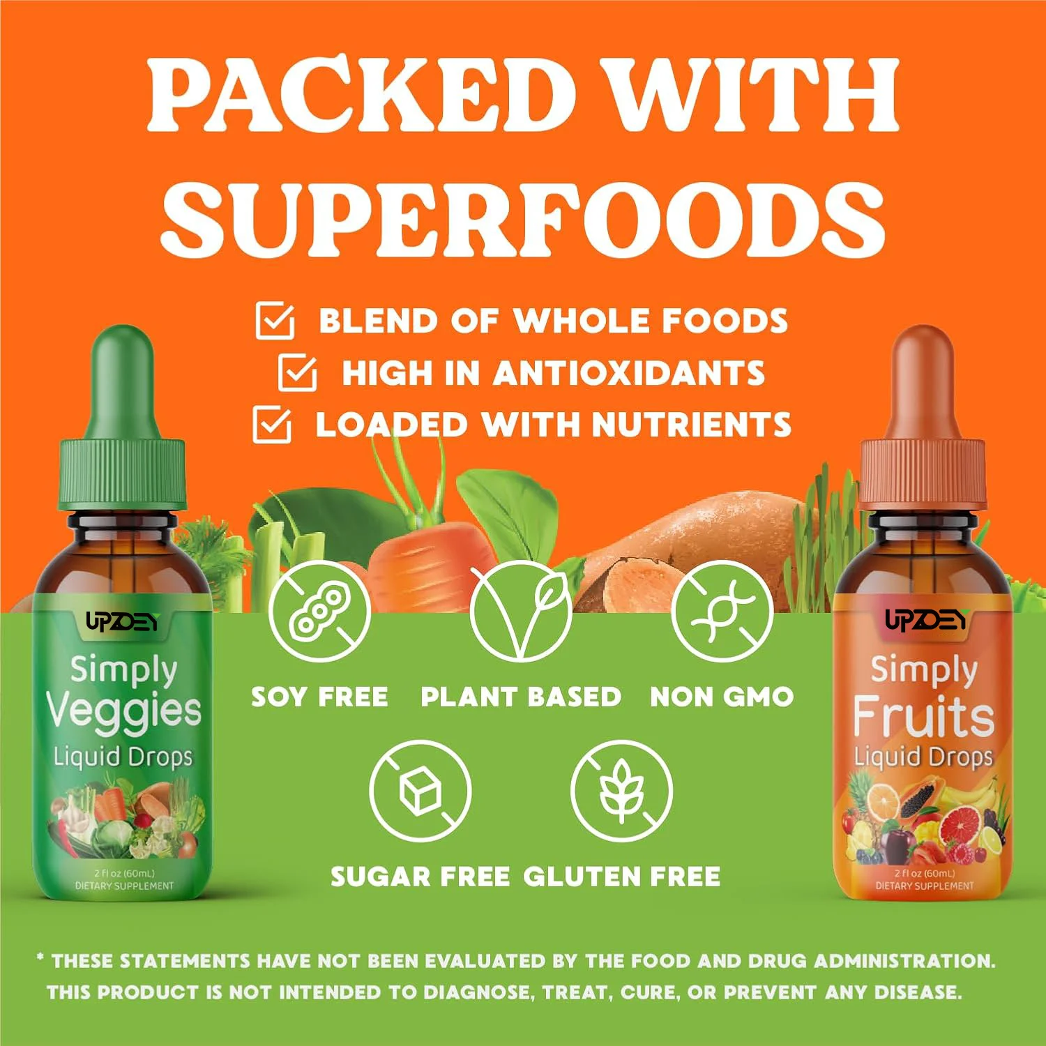 Private Label Fruit and Vegetable Drops Packed Vitamins & Minerals Enhance the Natural Energy,Boost the Immune System for Adult