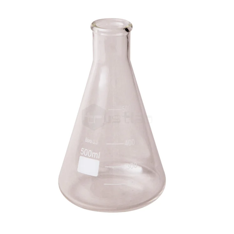 custom logo conical flask used in laboratory glassware bottom flask 100ml 250ml 500ml 1000ml 5000ml conical flask