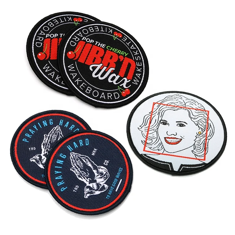 Factory Custom Design Logo Cotton Labels Uniform Clothing Apparel Heat Seal Iron on Custom Brand Name Logo Machine Woven Patches