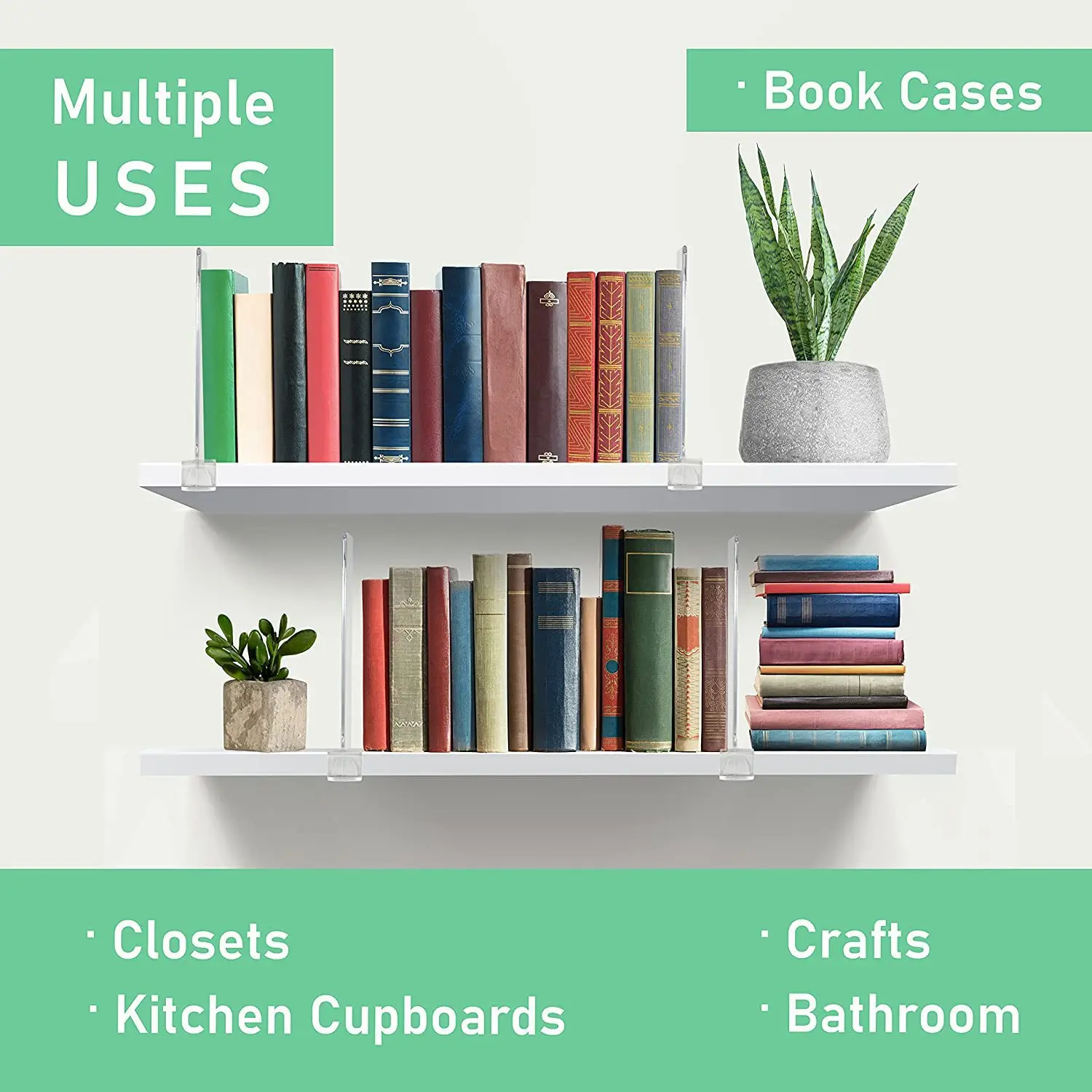 Acrylic Shelf Divider Wood Shelf Divider Closet Separator Clear Plastic Separator for Cabinet Storage Organization