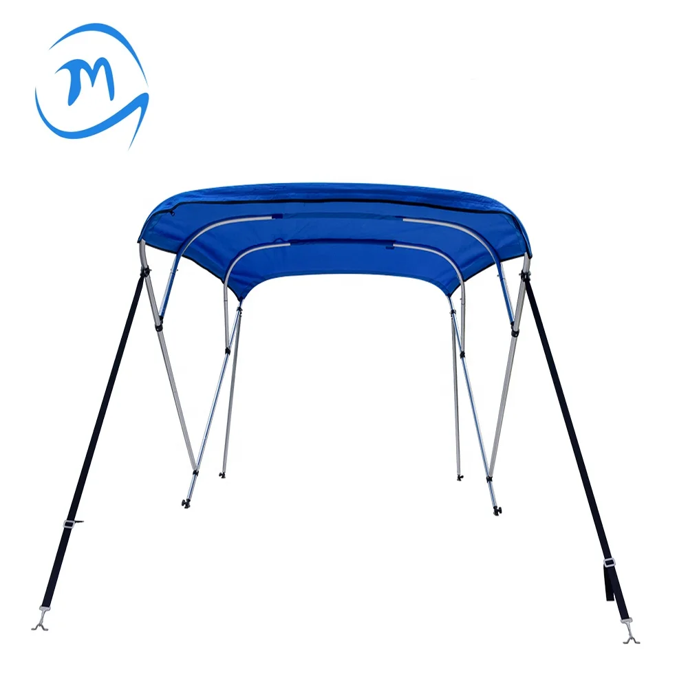 10 years factory direct supply 600D Oxford Navy Blue Aluminum Tube Awning Bimini top for boat