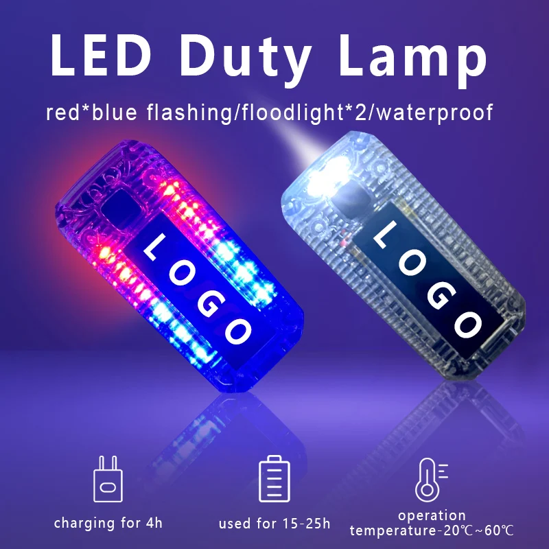 Custom blue led flashing lamp safety lighting emergency led red blue flashing shoulder warning light with flashlight