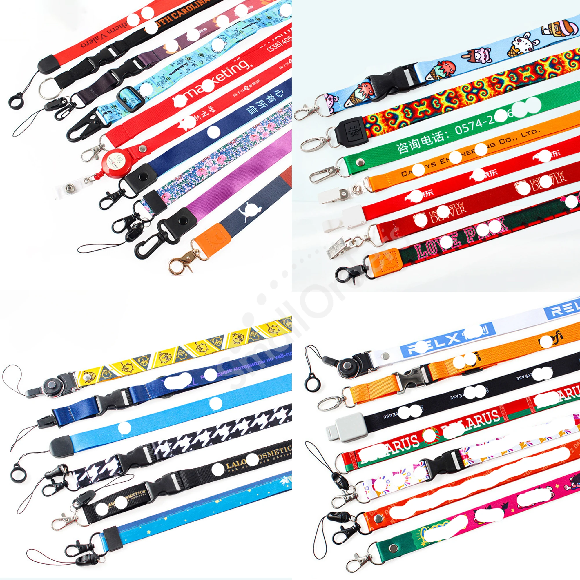 Custom breakaway sublimation blanks lanyard designer printed nylon keychain logo glow lanyard neck wrist tool lanyards strap