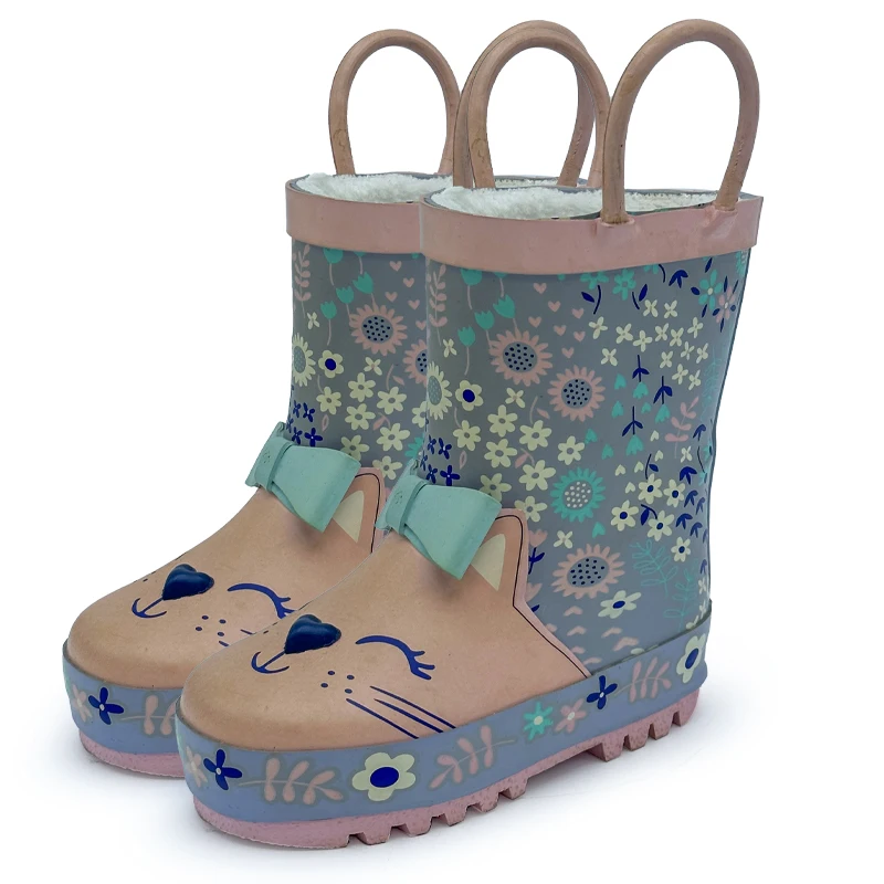 Latest rain boots kids cartoon waterproof rubber shoes for children