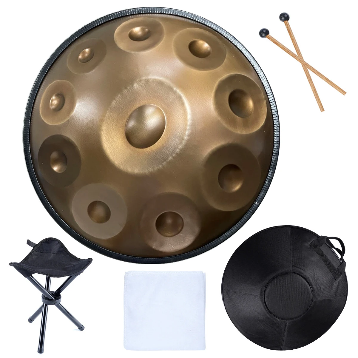 Handpan drum 9 note / 10 note 22 inch in D minor steel tongue drum with free handpan case and mallets