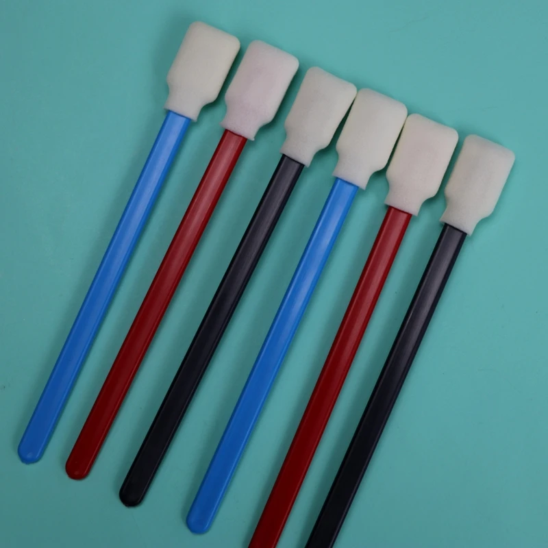 50pcs Lint Free Rectangle Sponge Foam Swab Blue Handle Printer Cleaning Swab Suppliers