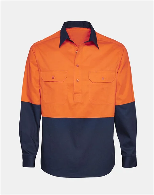 Модная мужская рубашка от производителя, полностью закрытые Рабочие Рубашки из чистого хлопка для фермера