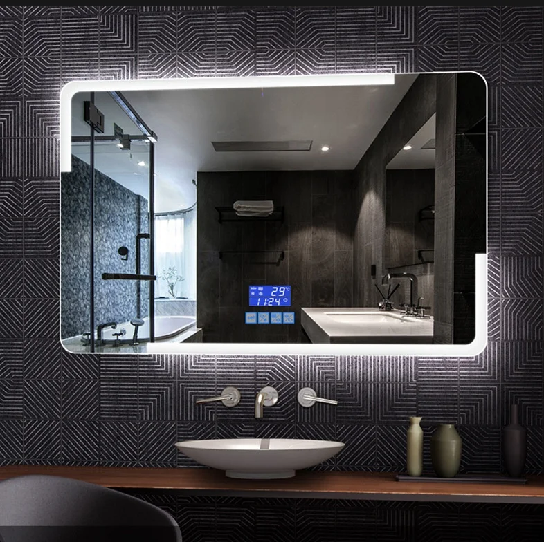 
Bathroom basin toilet smart touch screen mirror LED light anti fog mirror 