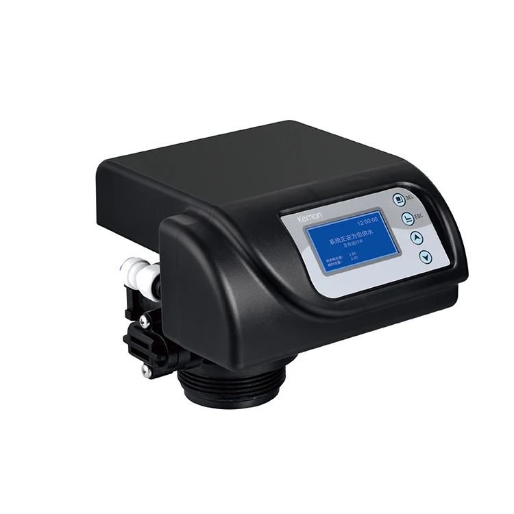 Automatic water softener control valve with LED/LCD screen display