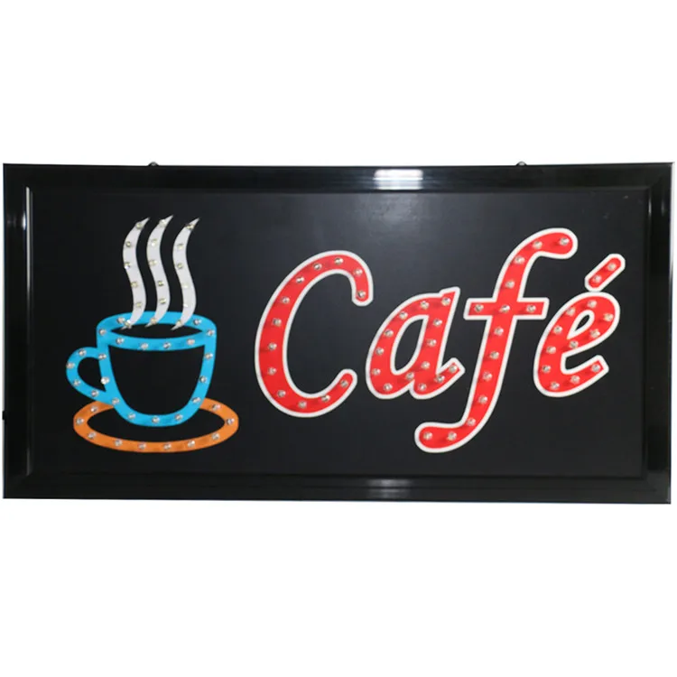 Factory custom 48x25cm led open signs for sale open cafe sign