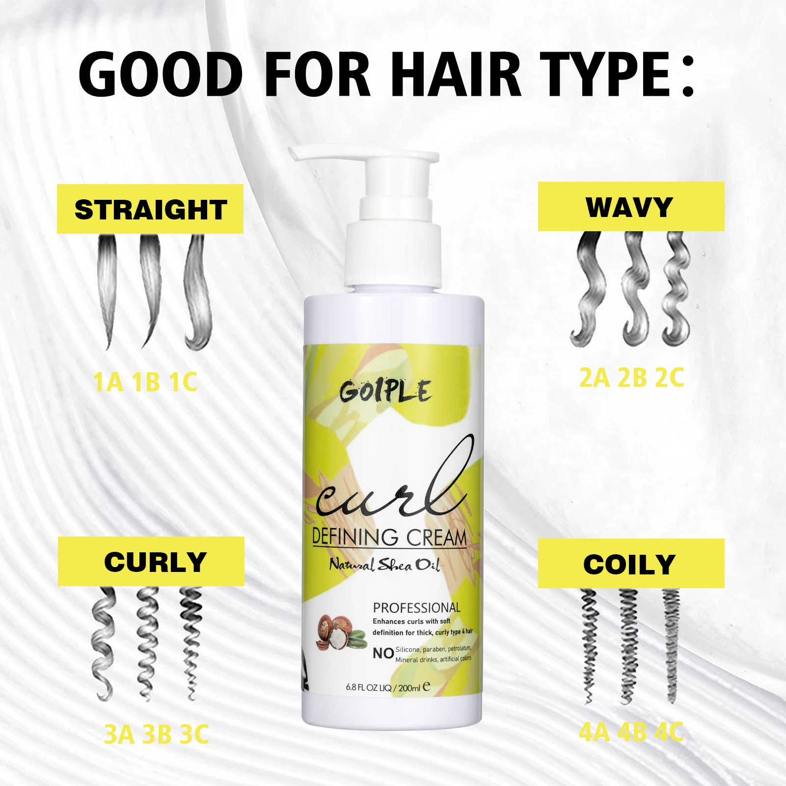 Private Label Shea Butter Curls Enhancer Enhancing Cream Hair Moisturizer Products for Define Curly Stretch Curl Defining Cream