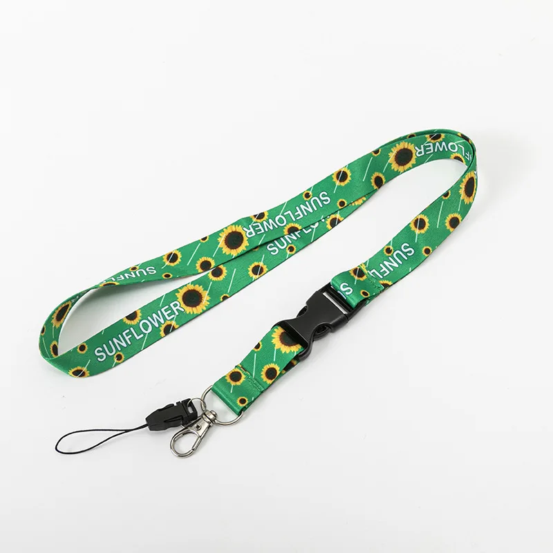Full Color Transfer Print Smooth Polyester Lanyard With oval hook in Matt Black color