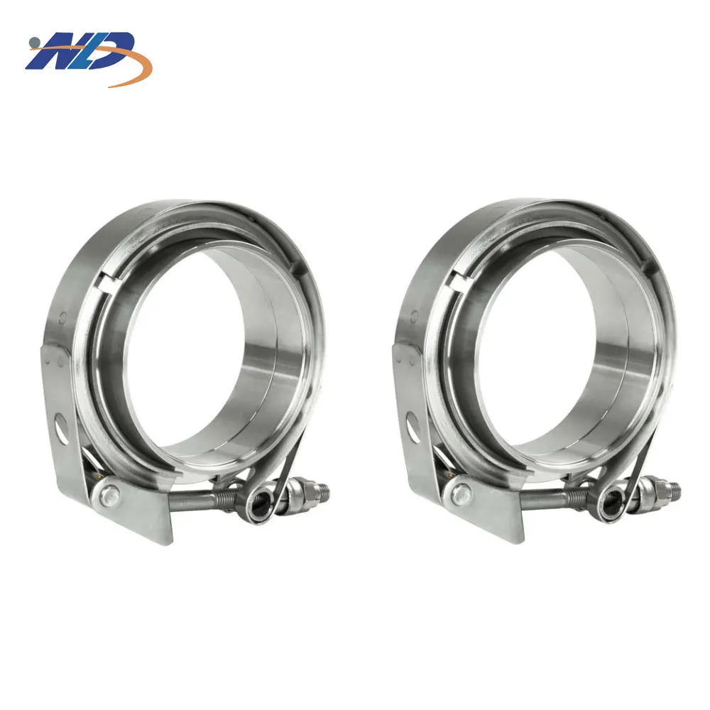 3' 304SS Turbo Exhaust System Pipe V Band Clamp Kit Male Female Steel Flanges 9mm Spring Ear Clamps Inch Measurement System