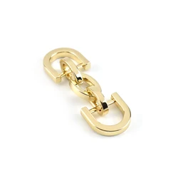 High Quality 14mm Gold Luxury Smooth Surface Shoe Buckle with D Ring