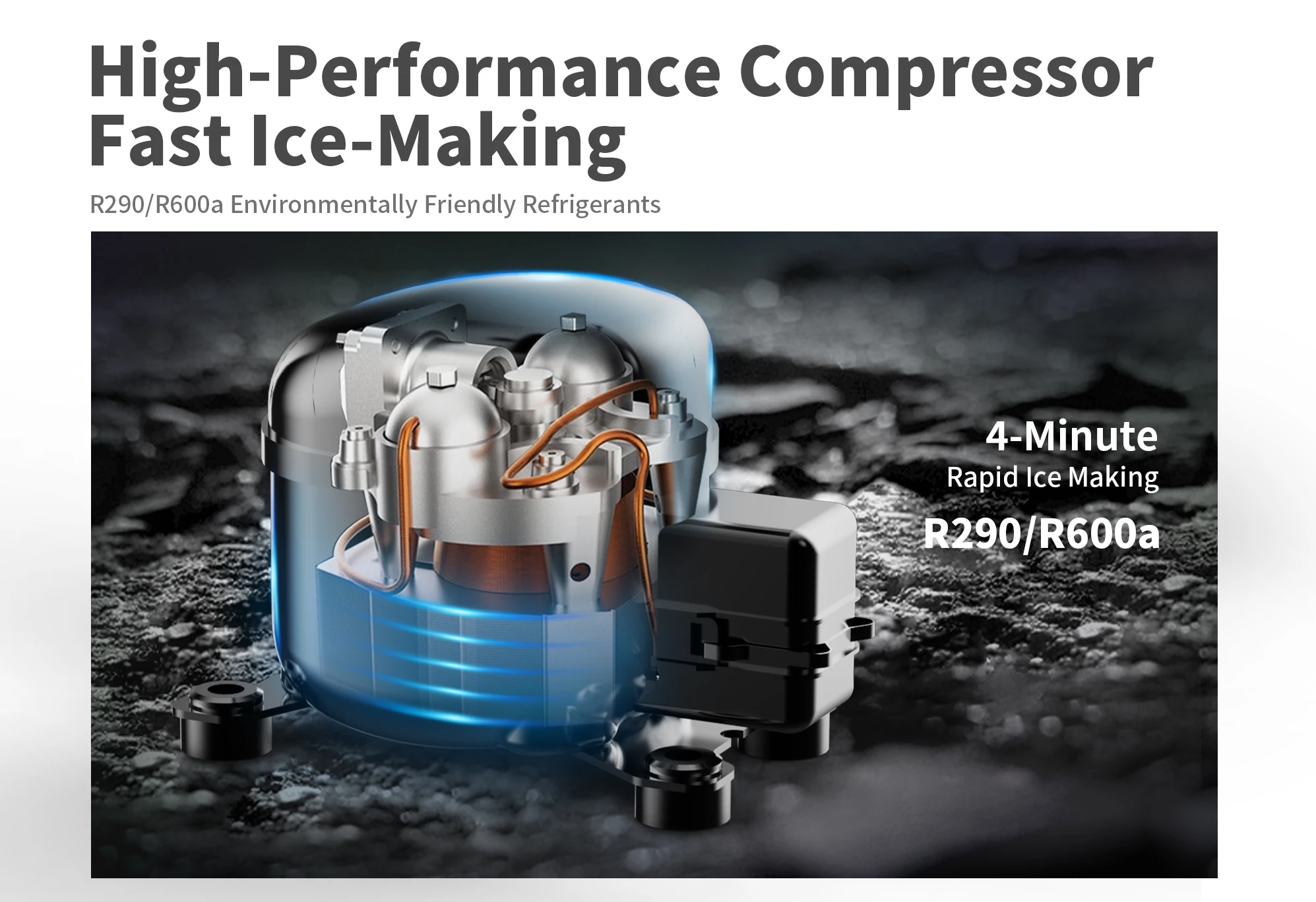 Food Grade PP Certificate Major Kitchen Appliances Factory Custom Home Party Automatic Portable Ice Maker Machine Mini