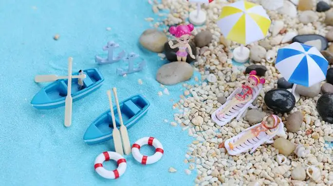 create and decorate an adorable beach sand style  landscape ornaments fairy garden decor