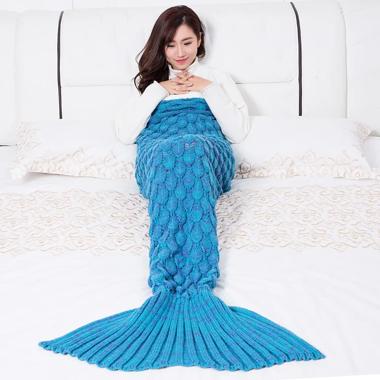 Mermaid Tail Blanket Kids Blanket Crochet Mermaid Sofa Sleeping Blanket Mermaid Gift for Kids Girls