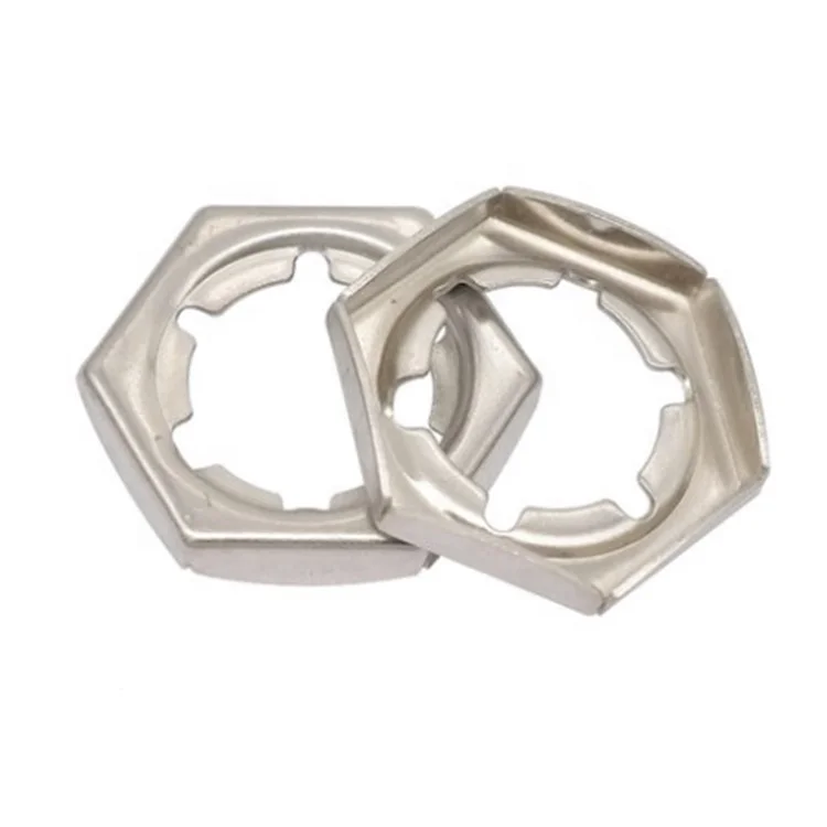 M4-24 Surface treatment plain silver stainless steel self-locking nut din7967