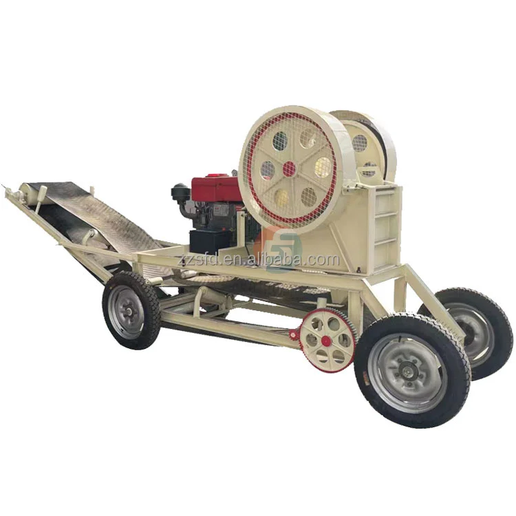 Primary Stone Crusher Machine Cheapest Mini Stone Mobile Jaw Crusher With Belt Conveyor