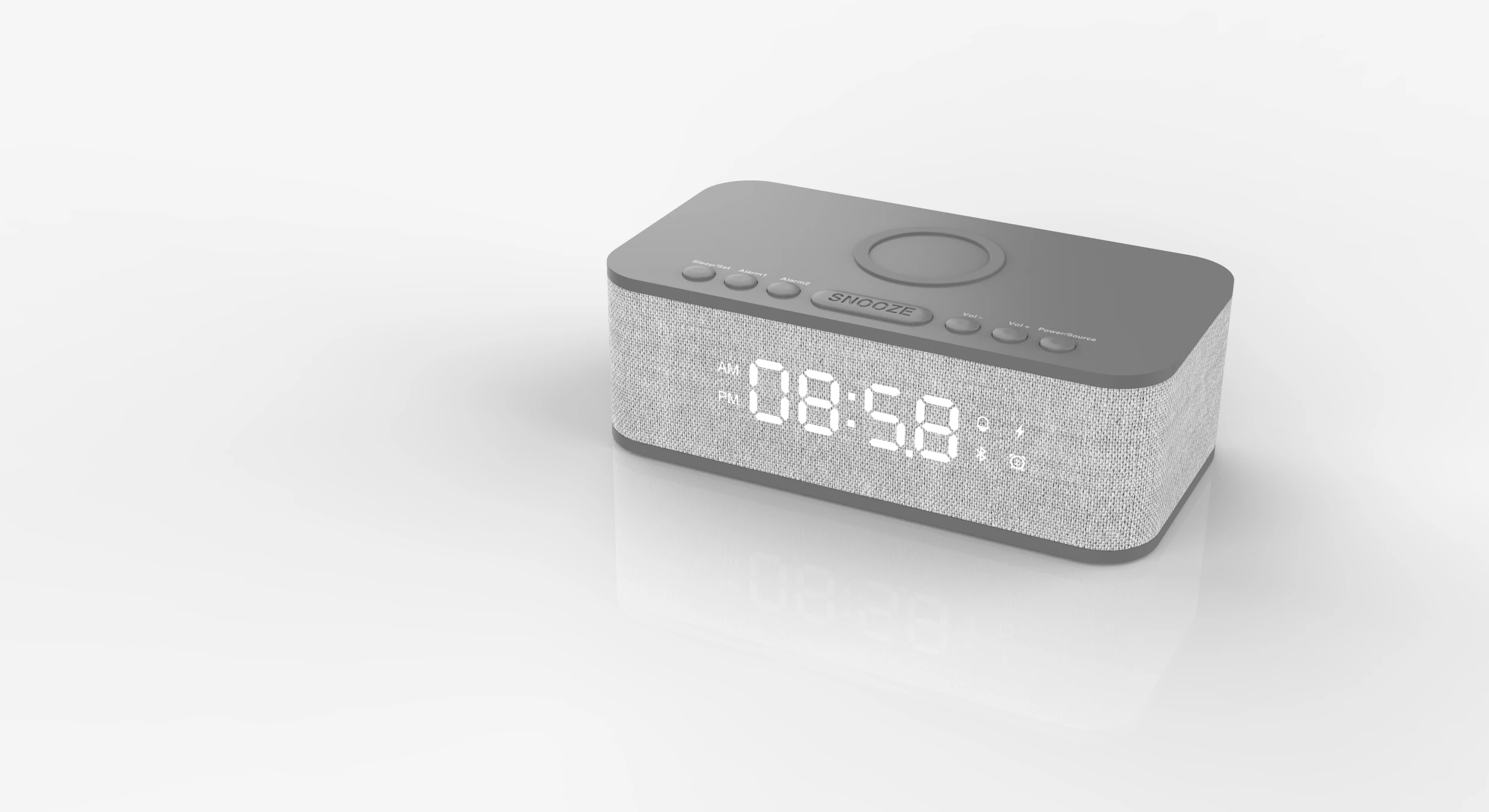 Portable Mini  Light Led Display Alarm Clock BT Speaker Wireless Charging Bluetooth speaker