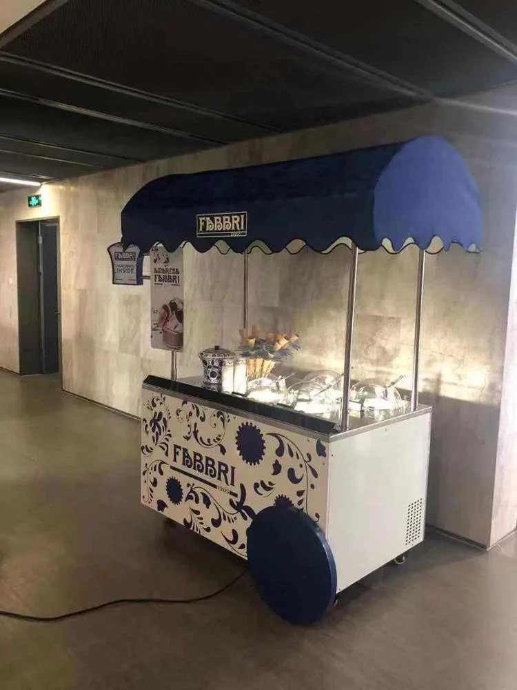 Gelato CART outdoor fresh gelato 4 tubs continuous churning silky smooth texture Canopy & body with customer logo Customization