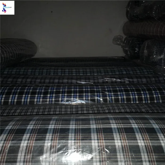 China supplier high quality  TC   yarn dyed shirting check designs  stock lot recycled fabric