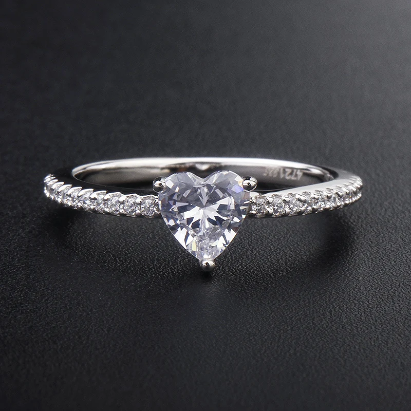 jewellery manufacturers silver 925 jewelry 18kt gold plated heart shaped diamond wedding promise 5a cz zirconia rings for bride