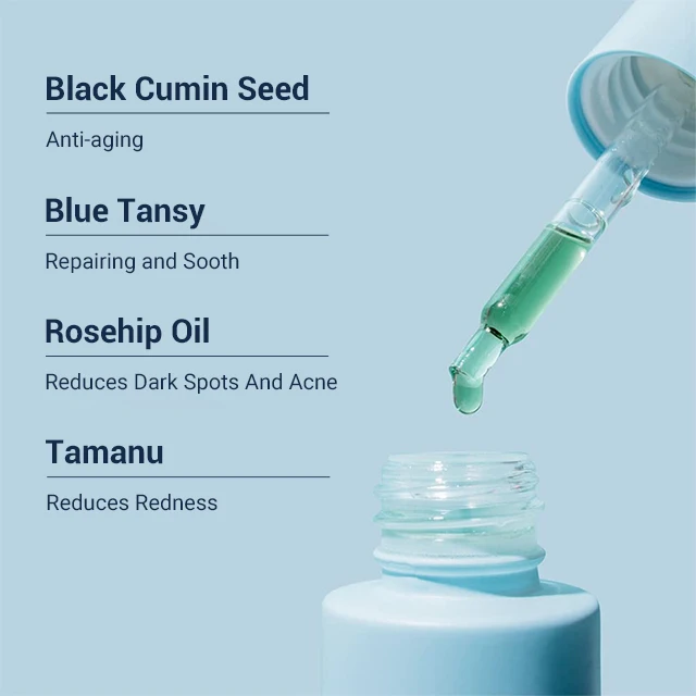 Factory Organic Blue Tansy Anti-Aging Repairing Facial Oil Whitening Face Serum For Sensitive Skin And Acne Prone Skin