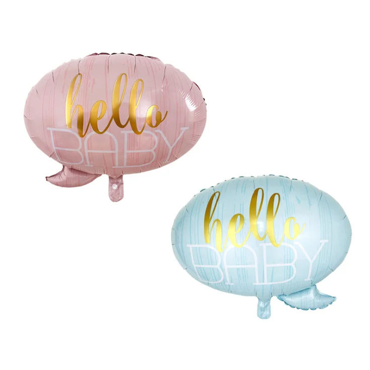 Hello dialog box Aluminum foil Balloon boy and girl Baby Shower children birthday party decorate helium Balloon wholesale