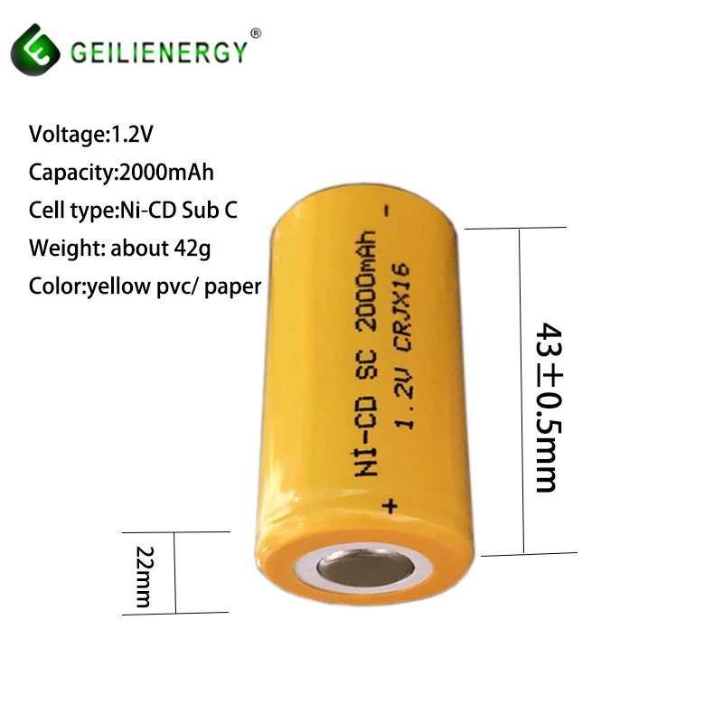  Никель-кадмиевый SC 2000mah 1 2 v 1300mah Ni-cd sc 1500mah перезаряжаемый
