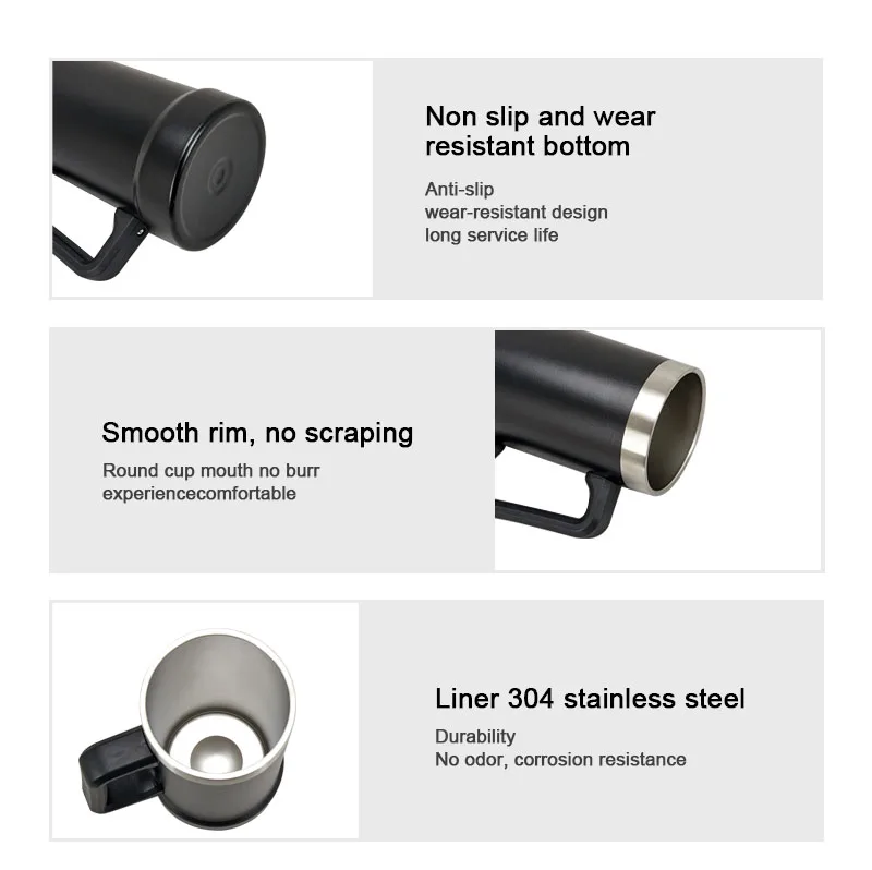 ER Classic Beer Stein 24 oz double wall Insulated Beer Party Mug and Tumbler Matte black