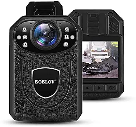 BOBLOV Body Worn Camera 1296P Body Mounted Camera Night Vision External Storage Body Camera for Police Security Guard (KJ21)