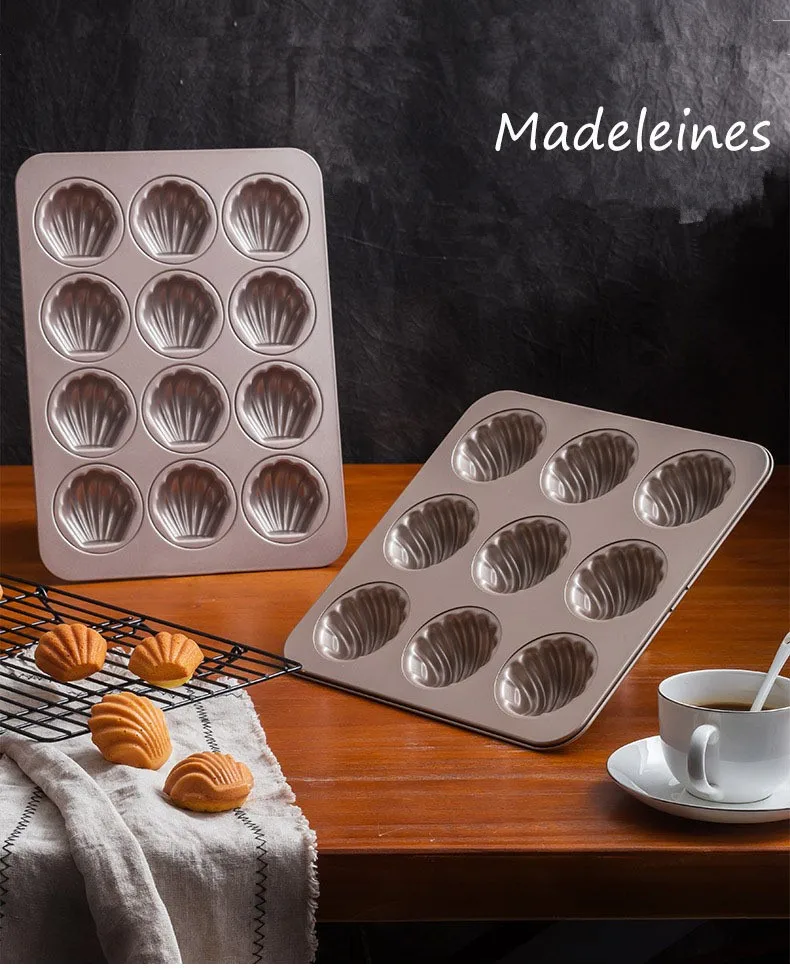 
Cake Mold 9-Cup Non-stick Madeleine Pan Baking Shell Carbon Steel Baking Pan 