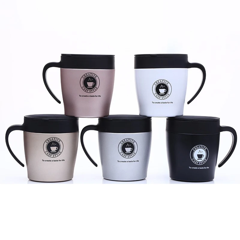 FX Factory 300ml vacuum flask handle stainless steel thermo with lid advertising gift cup office tea mug coffee mug with spoon