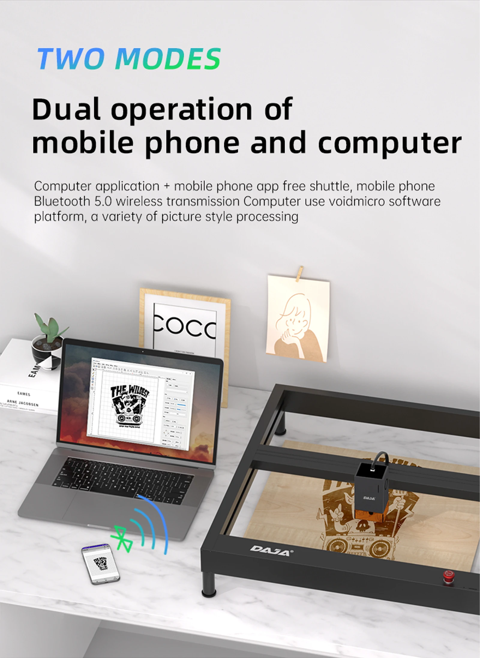 DAJA D4 Portable Easy Using Leather Wallet for Tyre Mini Tripod Laser Engraving Machine Price In Pakistan