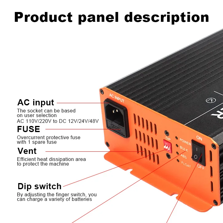 Charger for AGM GEL,LI 12v 24v 36v 48v Intelligent 5A 10A 20A 25A,30A,40A 50A 60A used to Car Battery Charger