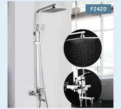 Chrome shower System With Rainfall bathtub Handheld Shower Head thermostatic Brass mixer shower Faucet set